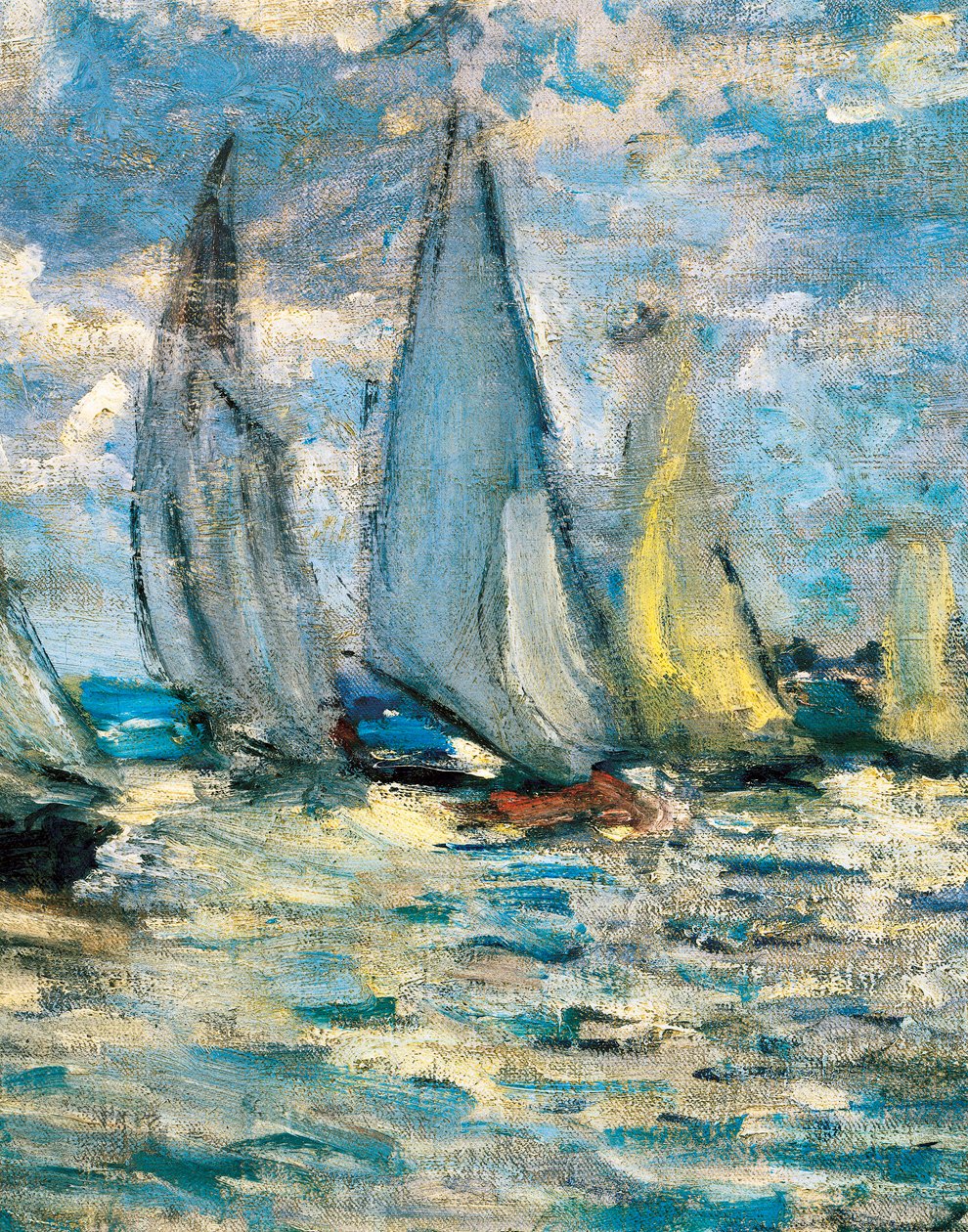 Båtene eller regattaen i Argenteuil (detalj) rundt 1874 av Claude Monet