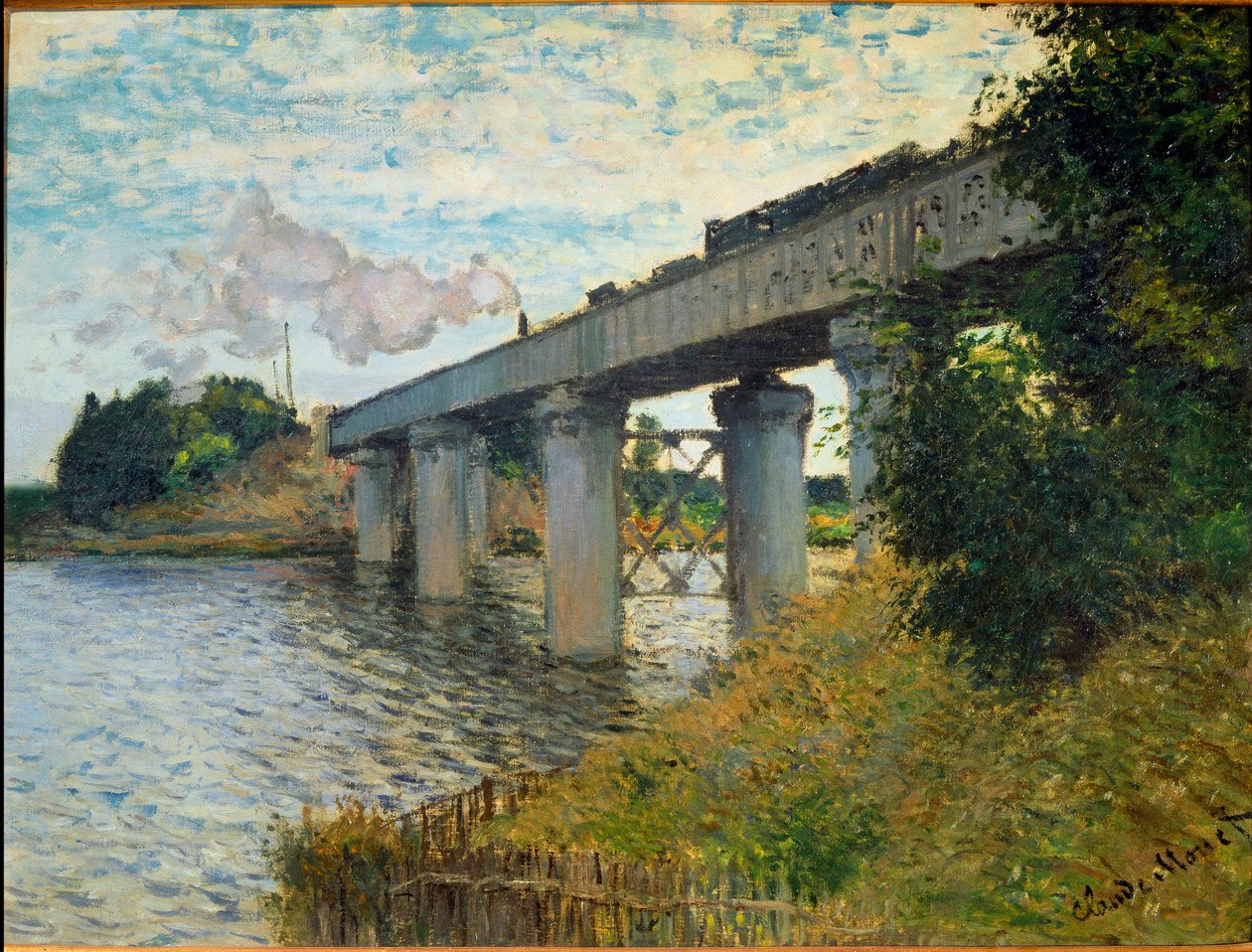 Broen til jernbanen ved Argenteuil av Claude Monet