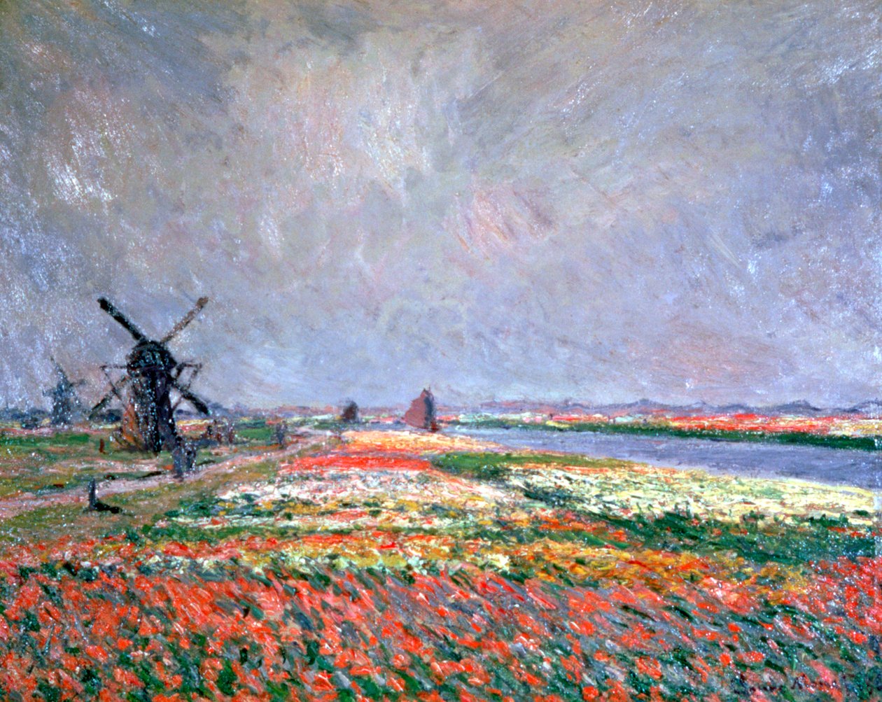 Tulipanmarker nær Leiden, 1886 av Claude Monet
