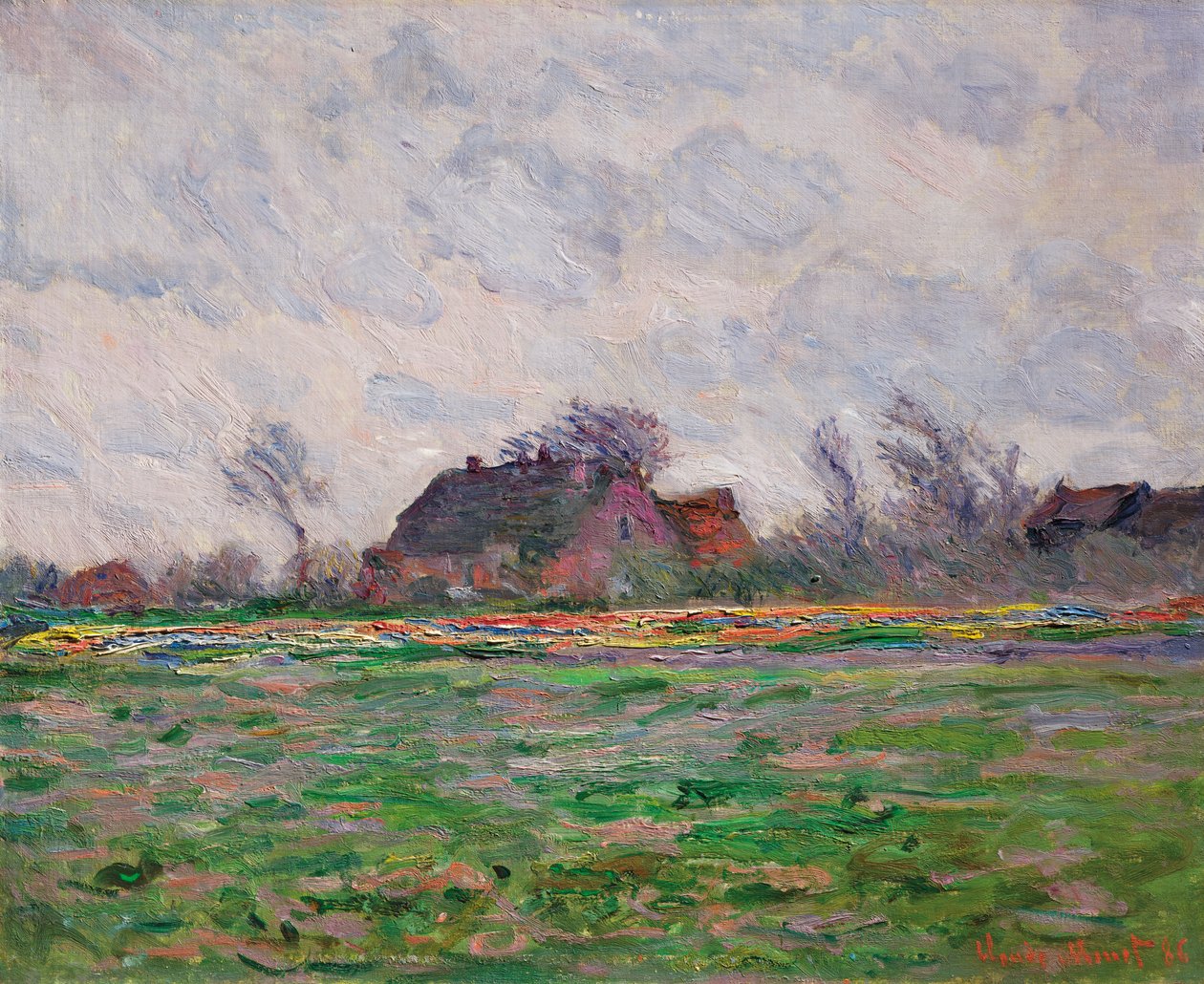 Tulipanåkre i nærheten av Leiden av Claude Monet