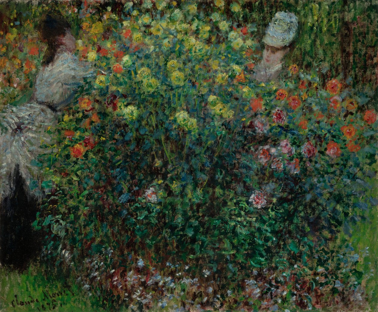 To kvinner blant blomstene, 1875 av Claude Monet