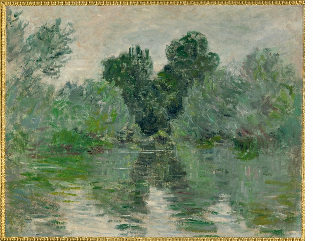 En arm av Seinen (olje på lerret) av Claude Monet