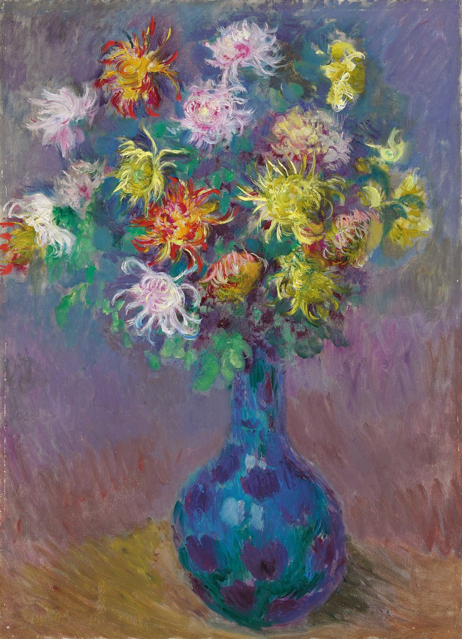 Vase med krysantemum, 1882 av Claude Monet