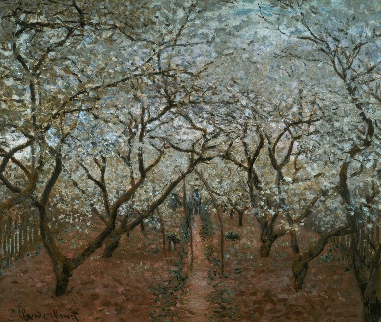Blomstrende frukthage, Vétheuil av Claude Monet
