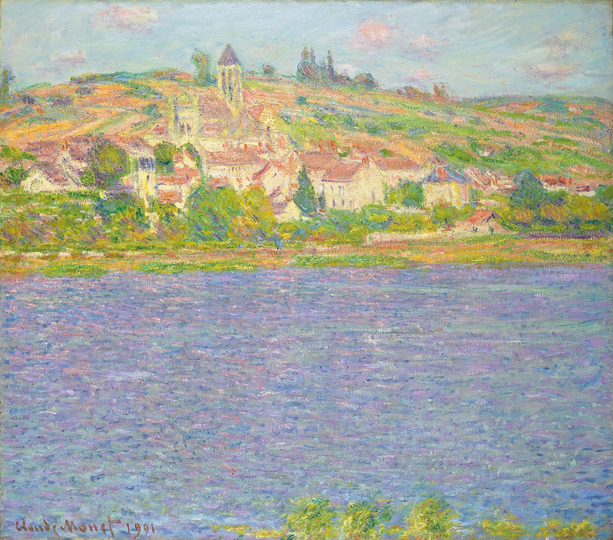 Vetheuil i solen; Vetheuil, Soleffekt, 1901 av Claude Monet