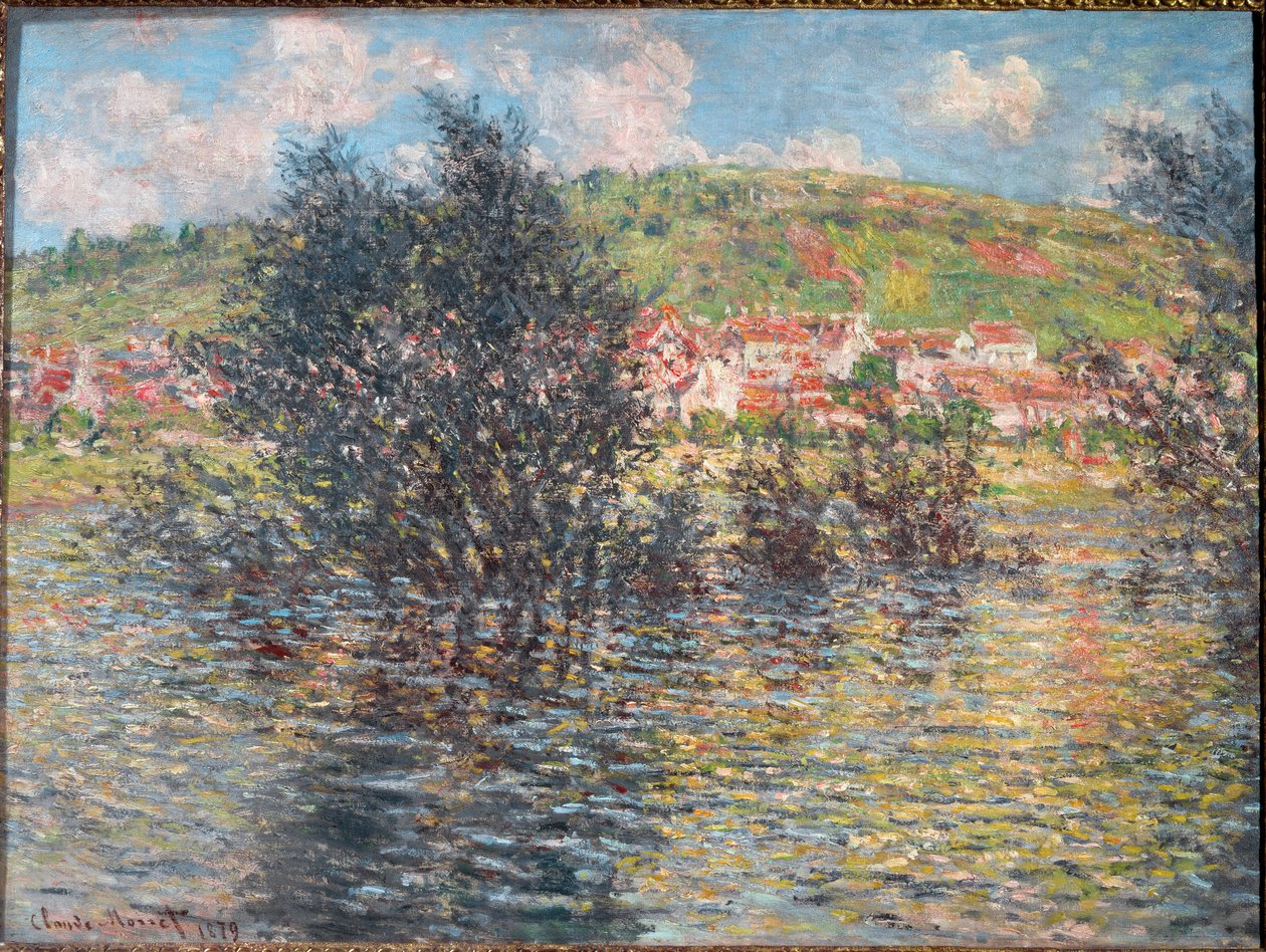 Vetheuil, sett fra Lavacourt av Claude Monet