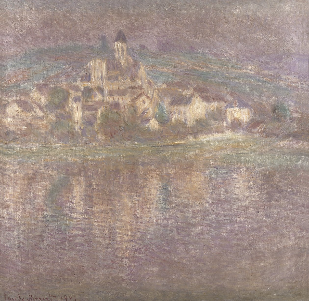 Vetheuil, solnedgang, 1901 av Claude Monet