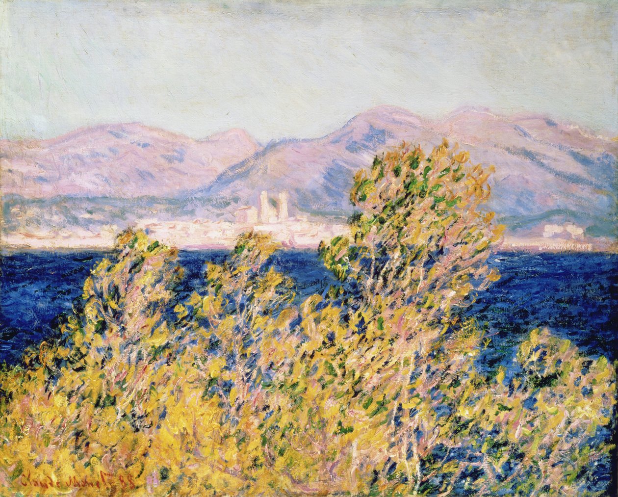 Utsikt over Cap d"Antibes med Mistral-blåsingen, 1888 av Claude Monet