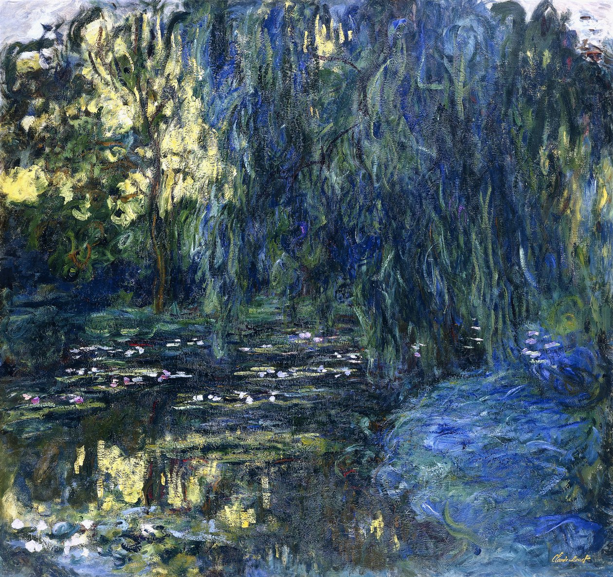 Utsikt over lilyponden med pil, ca. 1917-1919 av Claude Monet