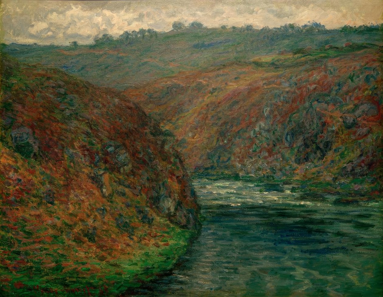 Utsikt over Creuse, mørkt vær av Claude Monet