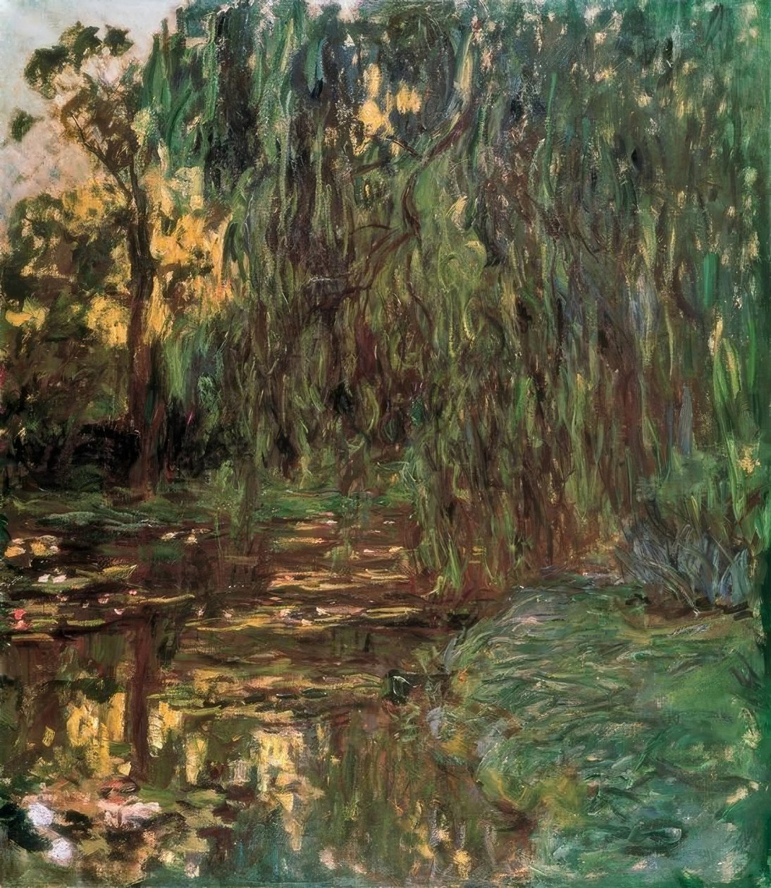 Utsikt over vannliljedammen med pil av Claude Monet