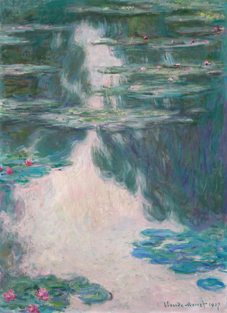Vannliljer, grått vær av Claude Monet