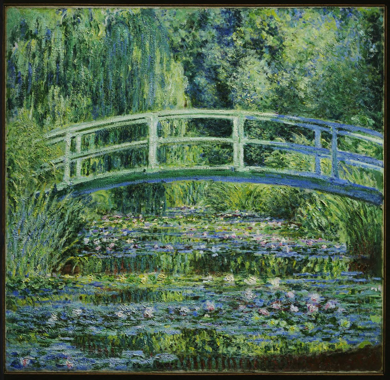 Vannliljer og japansk bro av Claude Monet
