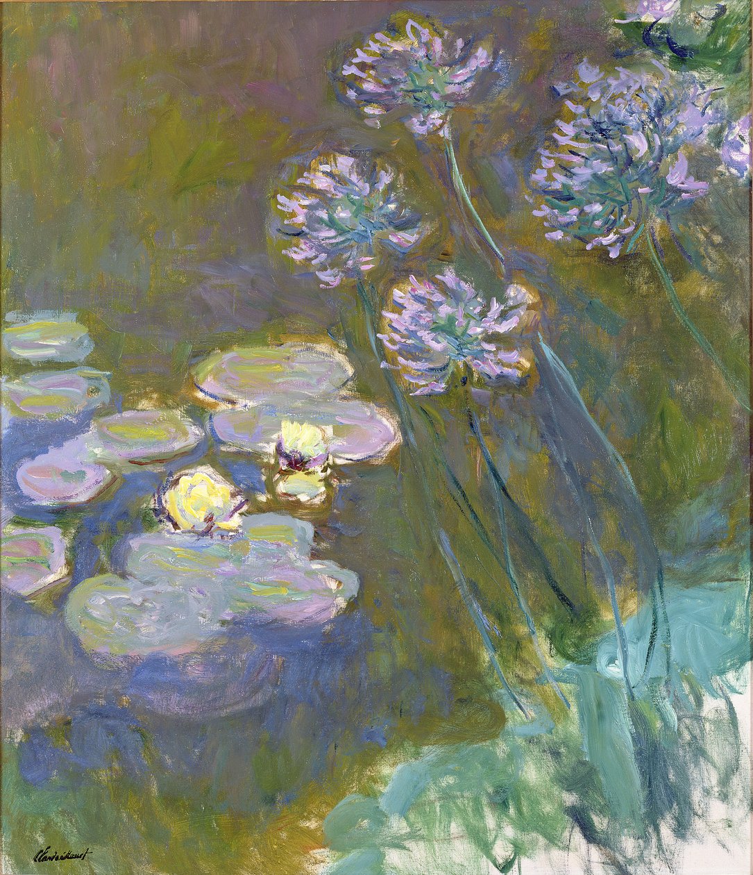 Vannliljer og Agapanthus av Claude Monet