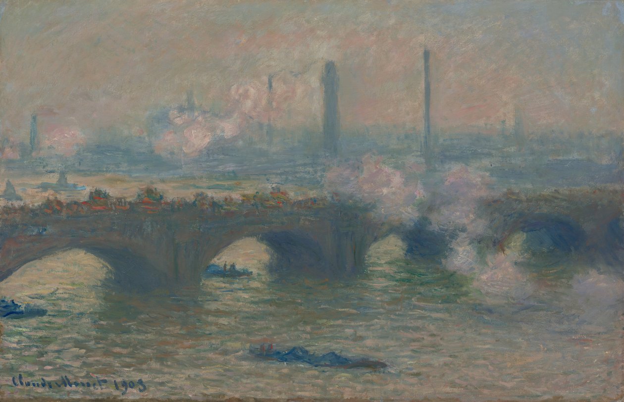 Waterloo Bridge, grå dag av Claude Monet