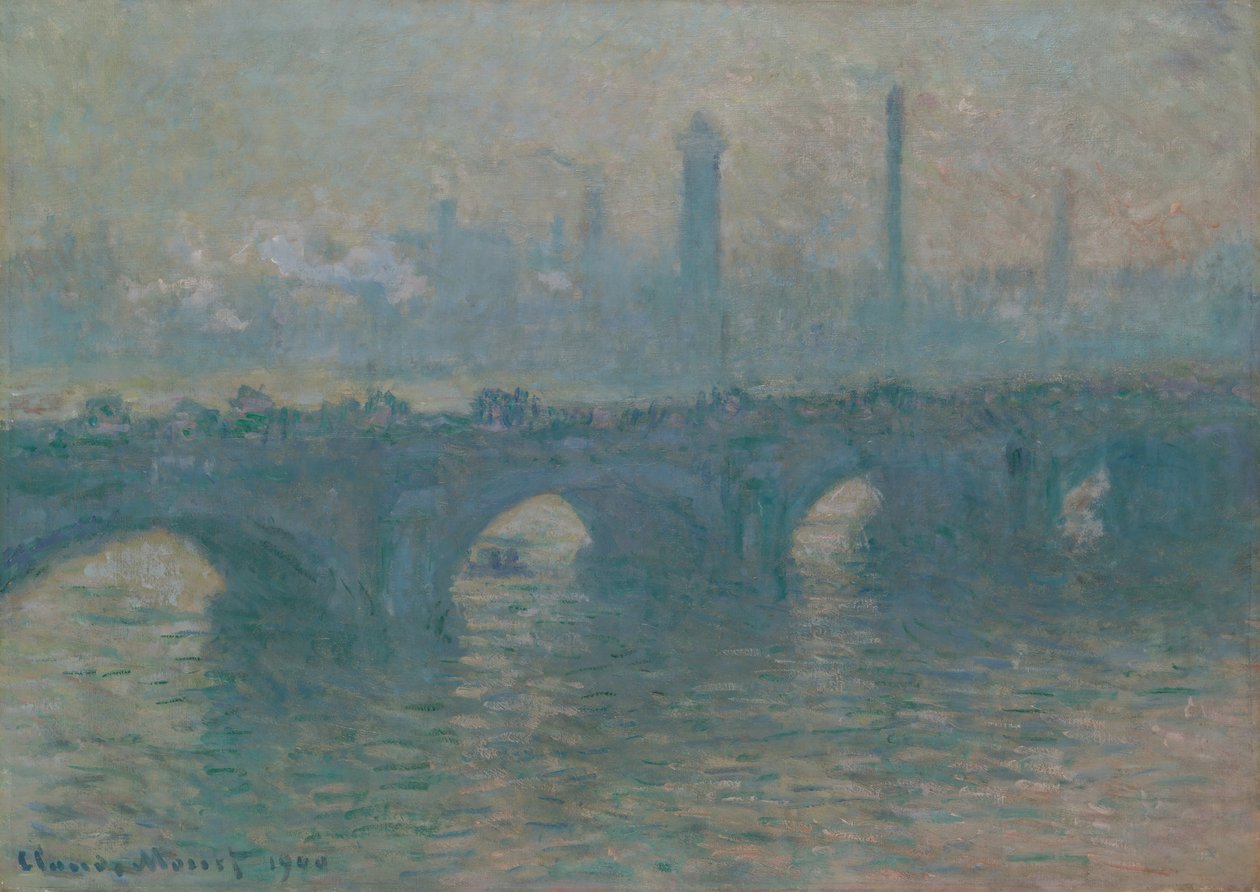 Waterloo Bridge, Grey Weather, 1900. av Claude Monet