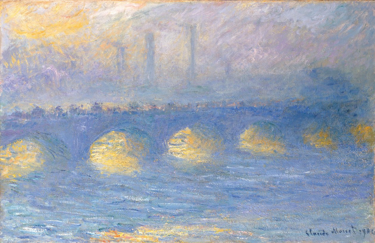 Waterloo Bridge, overskyet, 1904 av Claude Monet