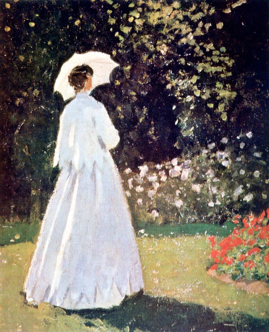 Kvinne i hagen, Sainte Adresse, detalj, 1867 av Claude Monet