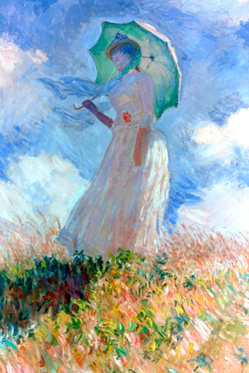 Kvinne med paraply vendt mot venstre, 1886 av Claude Monet