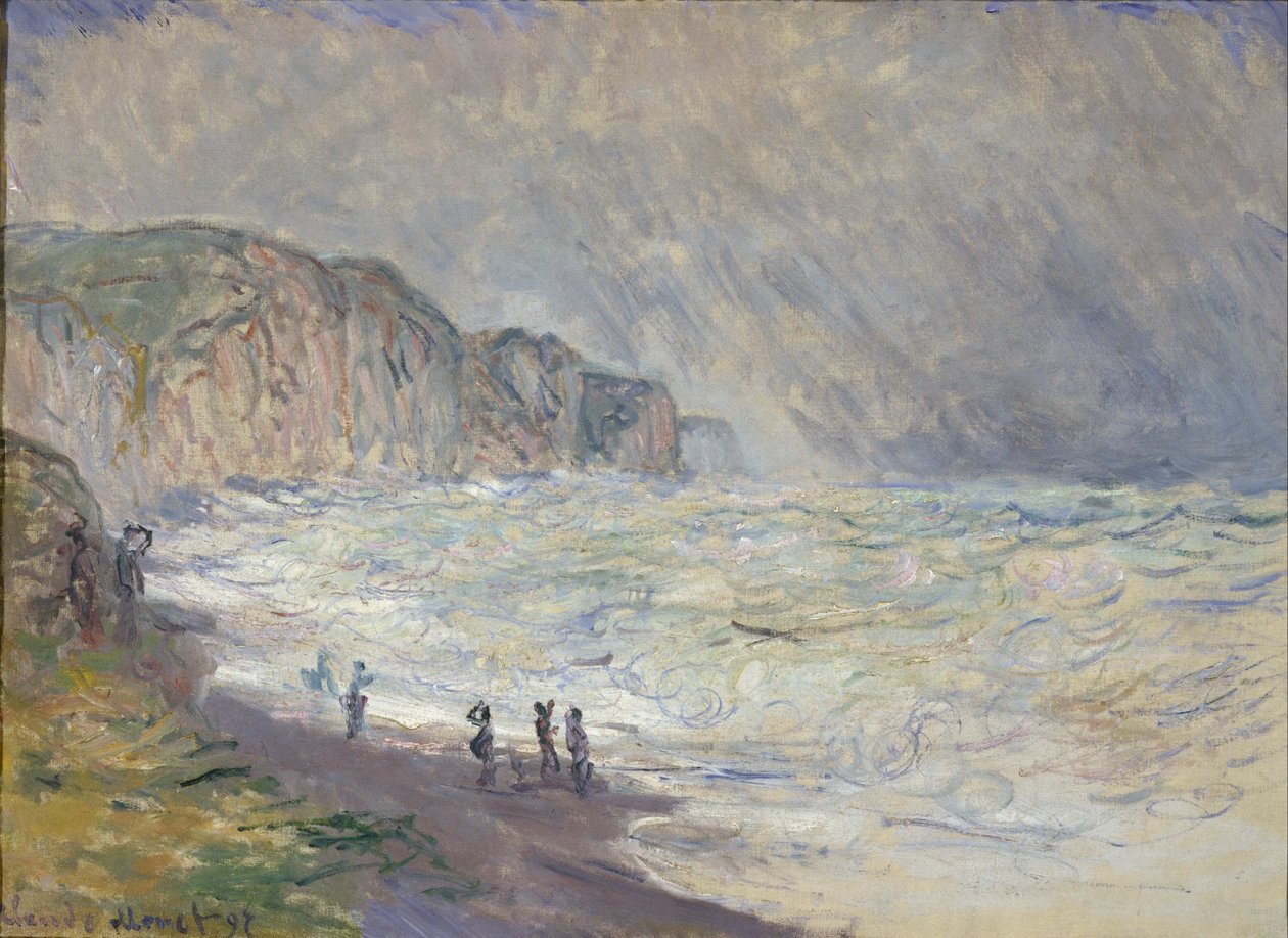 Heavy Sea ved Pourville av Claude Monet