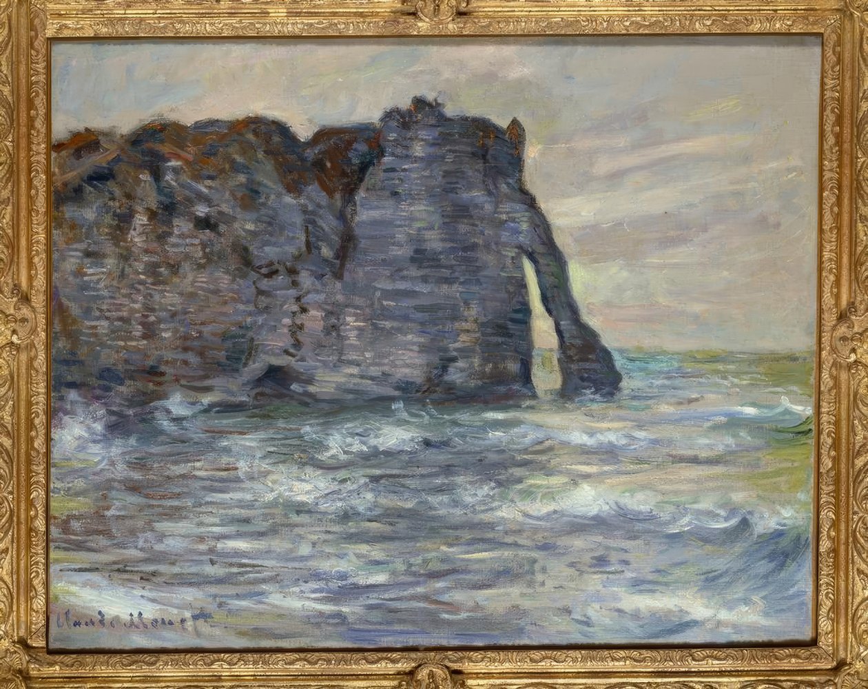 Étretat, Falaise og Porte d’Aval av Claude Monet