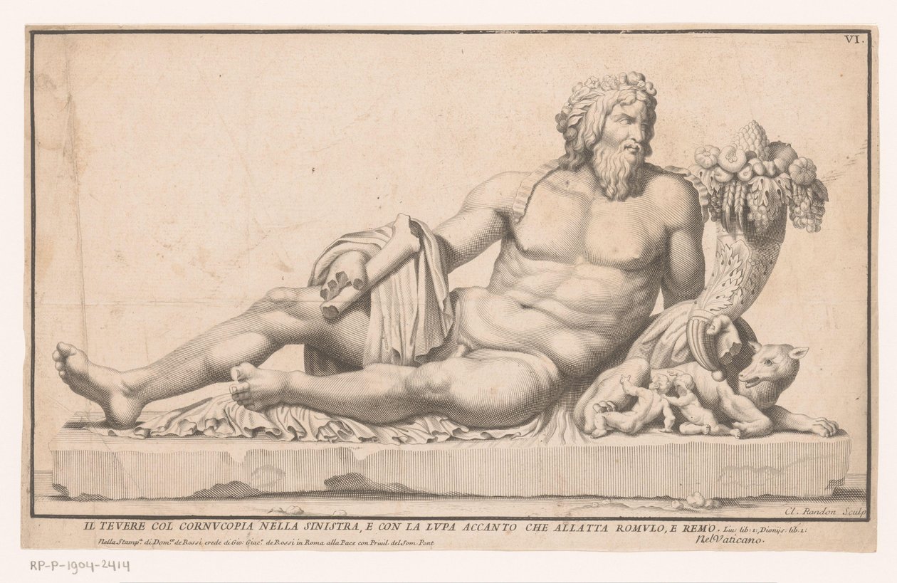 Personifisering av Tiberen Antikke statuer (serietittel) av Claude Randon