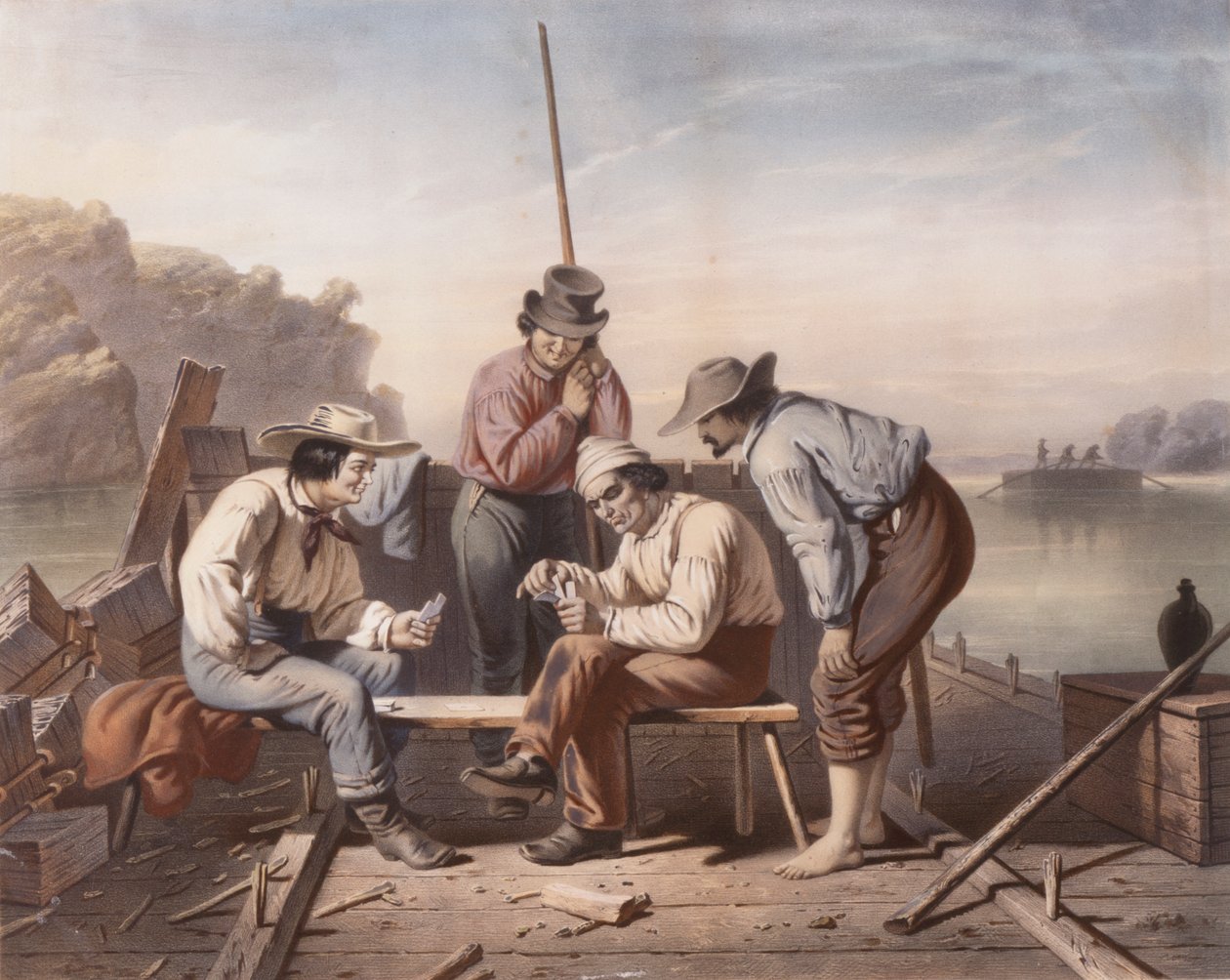 I et dilemma, Mississippi Raftsmen spille kort av Claude Régnier
