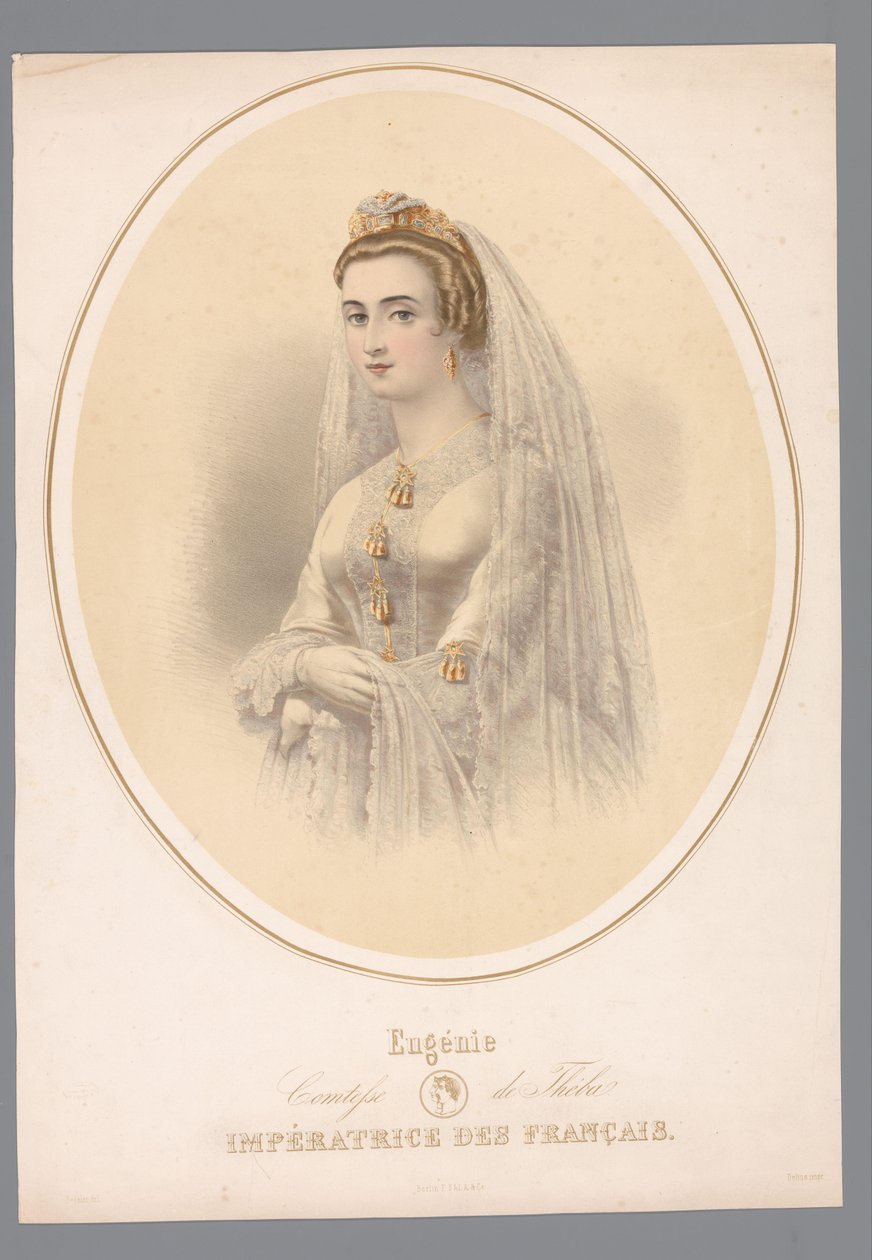 Portrett van Eugenie, keizerin van Frankrijk Eugenie, grevinne av Theba. Keiserinne av franskmennene (tittel på objekt) av Claude Régnier