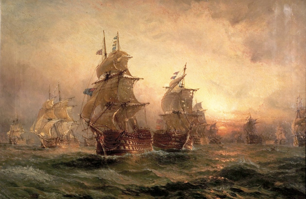 The Evening of Trafalgar, 1890 av Claude T. Stanfield Moore