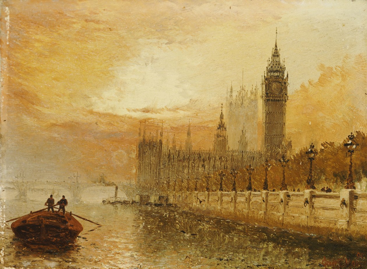 Utsikt over Westminster fra Themsen av Claude T. Stanfield Moore