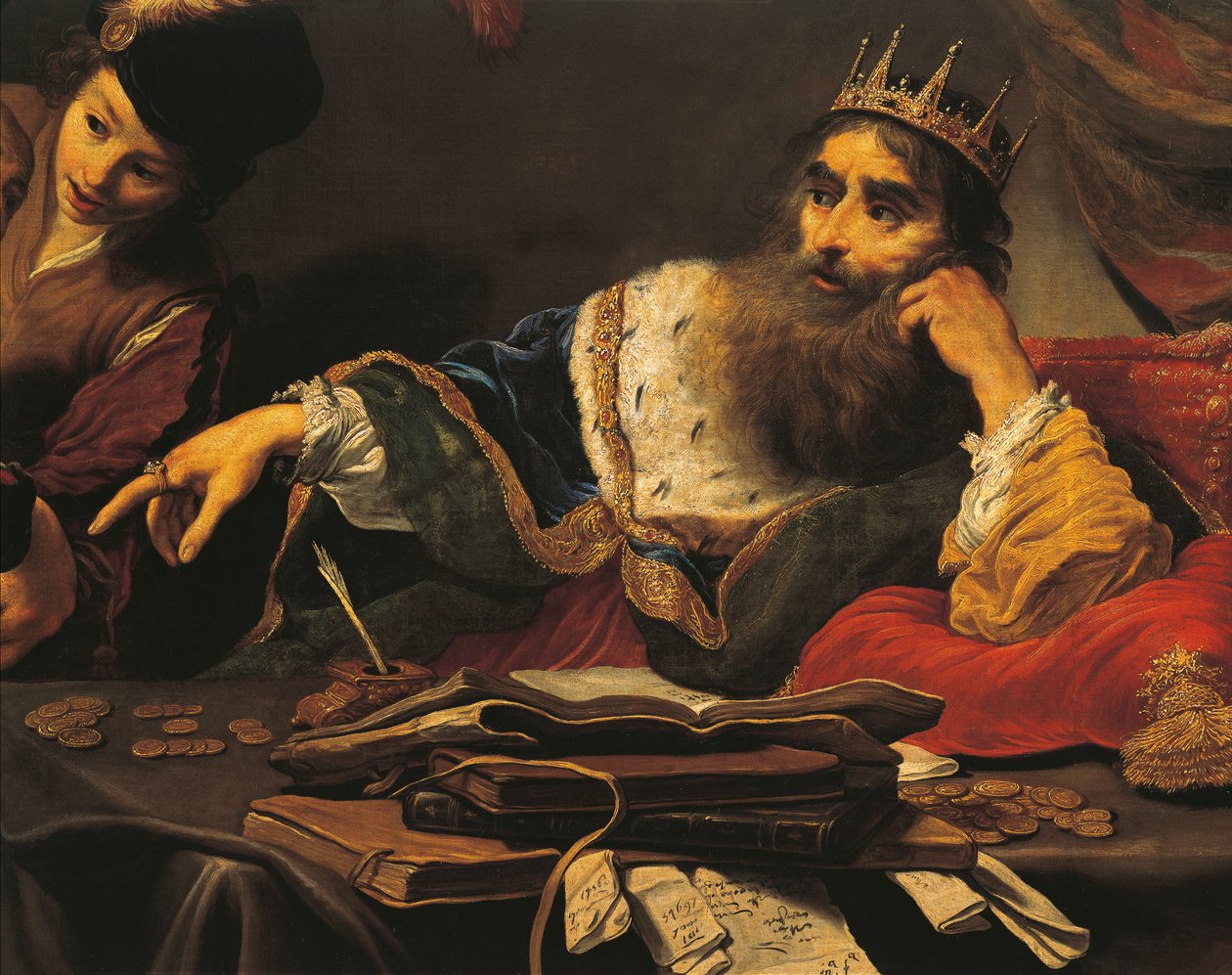 Croesus mottar hyllest fra Lydian, av Claude Vignon (1593-1670), olje på lerret av Claude Vignon