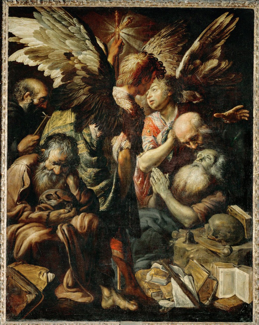 La mort de Saint Antoine - Døden til den hellige Antonius av Padua ... av Claude Vignon
