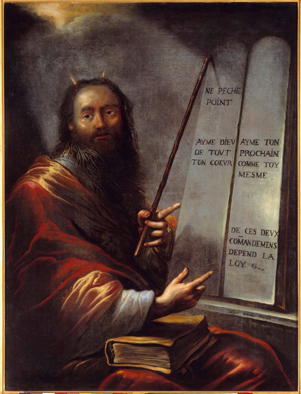 Moses og lovens tabeller Maleri av Claude Vignon (1593-1670) 1600-tallets søn. 1,29x0,9 m Rouen, Museum of Fine Arts av Claude Vignon