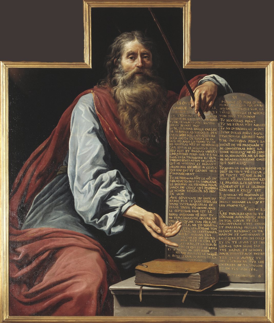 Moses og de ti bud - Moses med de ti bud, av Vignon, Claude (1593-1670). Olje på lerret. Størrelse: 160x131,5cm. Nationalmuseum Stockholm av Claude Vignon