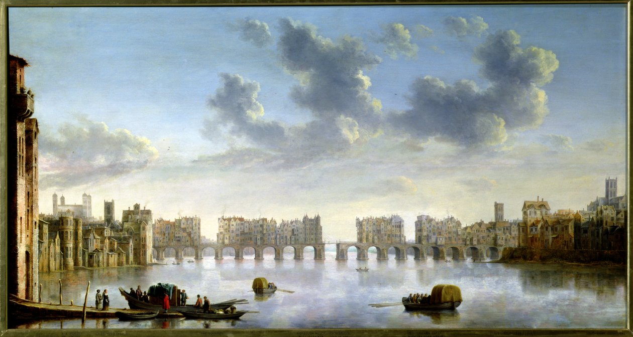 Old London Bridge (olje), ca. 1630 av Claude de Jongh