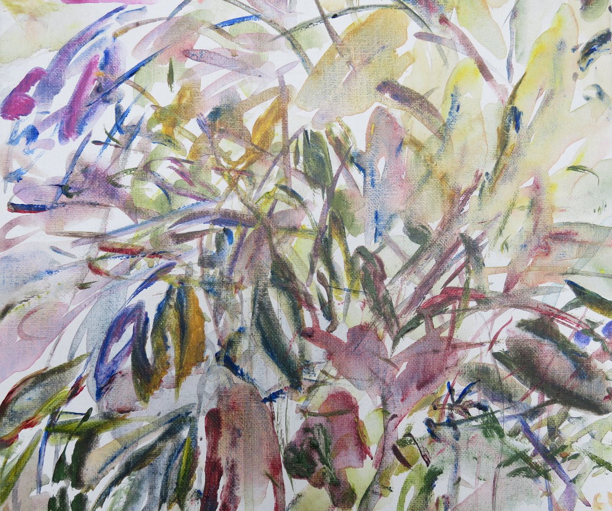 Leaves I, 2011 (akryl på lerret) av Claudia Hutchins Puechavy