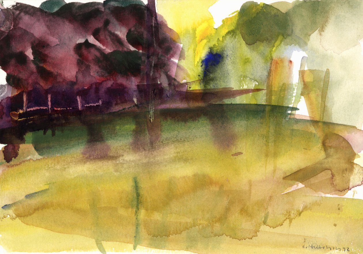 Parc i Normandie, 1992 (akvarell) av Claudia Hutchins Puechavy