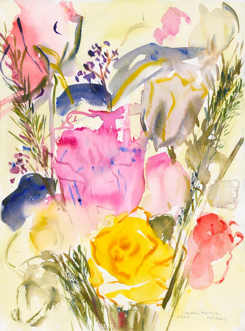 Roses, 2006, (akvarell på papir) av Claudia Hutchins Puechavy