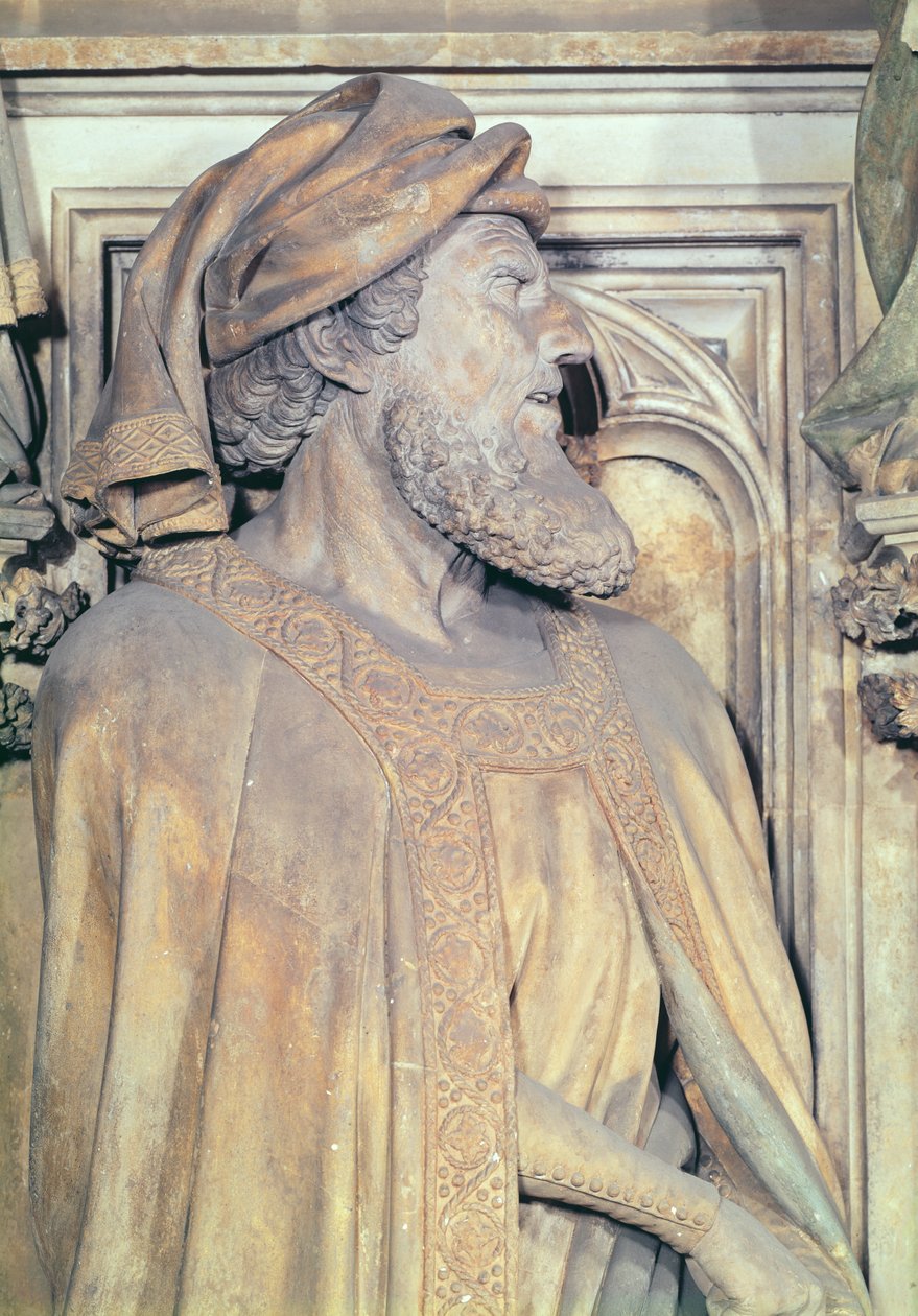 The Well of Moses, detalj av Daniel fra den sekskantede pidestallen, 1395-1404 stein av Claus and Malouel, Jean Sluter