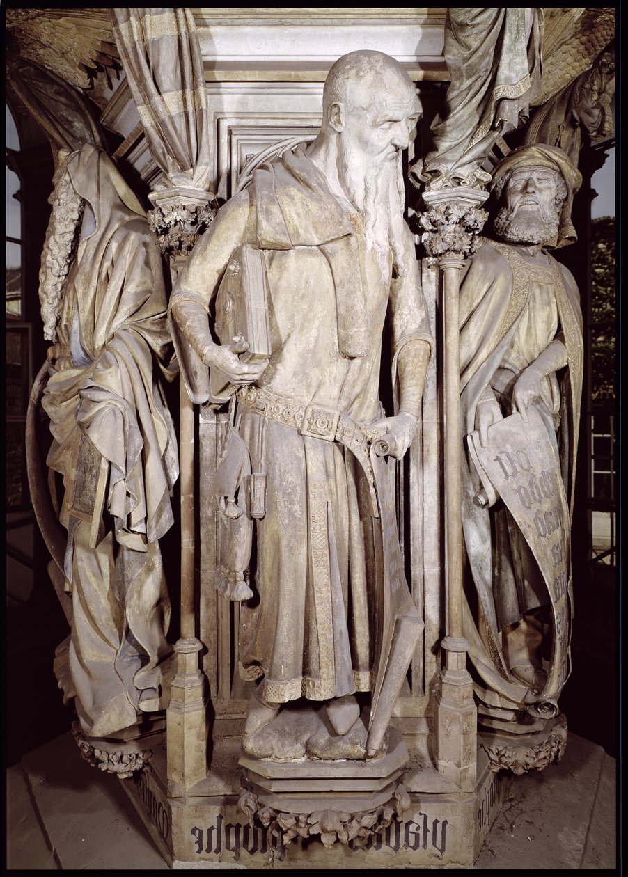 The Well of Moses, detalj av Jesaja fra den sekskantede sokkelen, 1395-1404 stein av Claus and Malouel, Jean Sluter