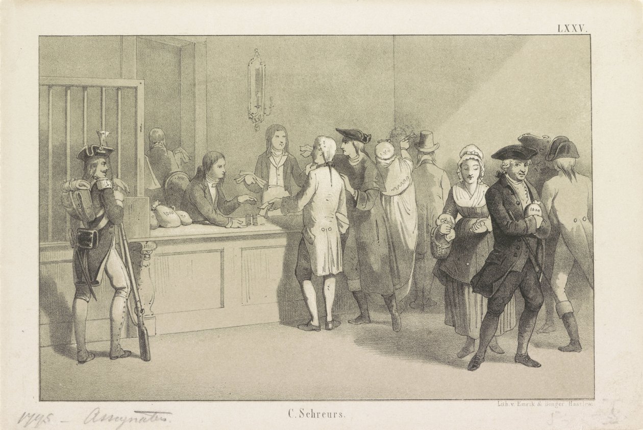Utbetaling av tildelinger, 1795 av Clemens Prosper Schreurs