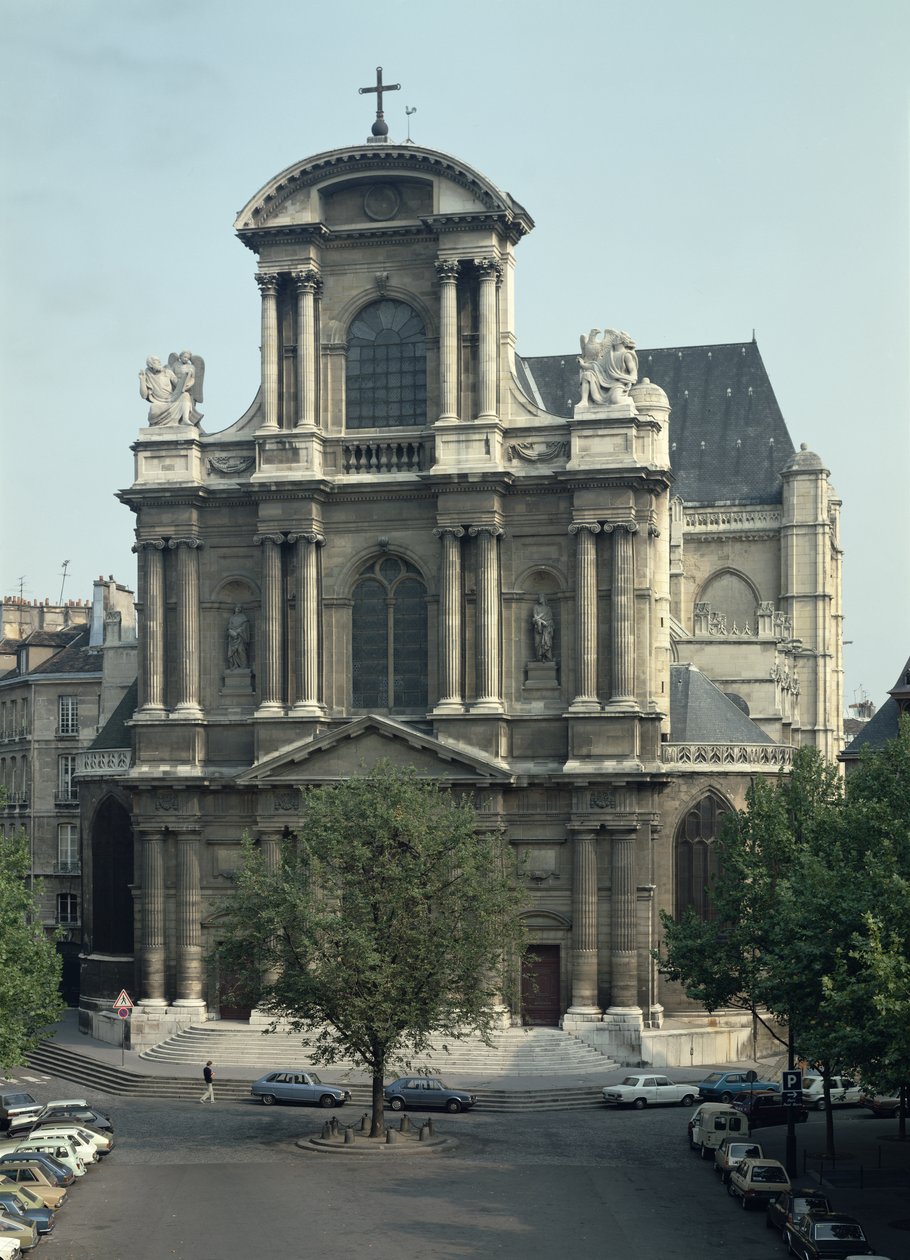 Fasade til kirken Saint-Gervais, bygget 1616-21 av Clement II Metezeau