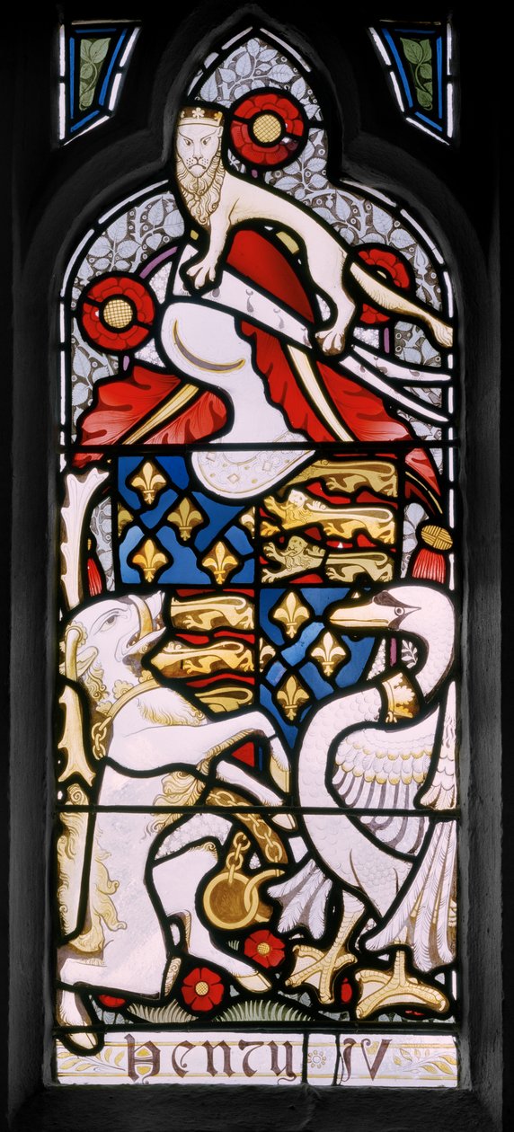 Heraldik av Henry IV, 1867-71 (farget glass) av Clement James Heaton