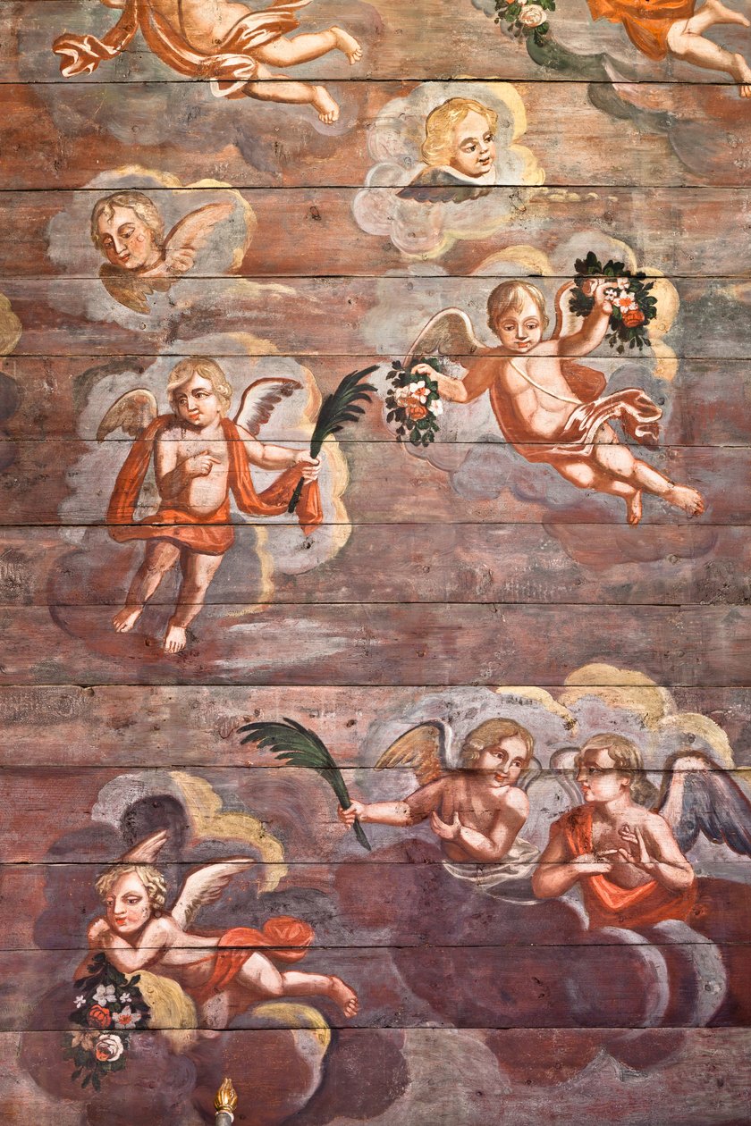 Locquirec (Finistère) / Saint-Jacques kirke, malt hvelvpanel (bilde) av Cleran