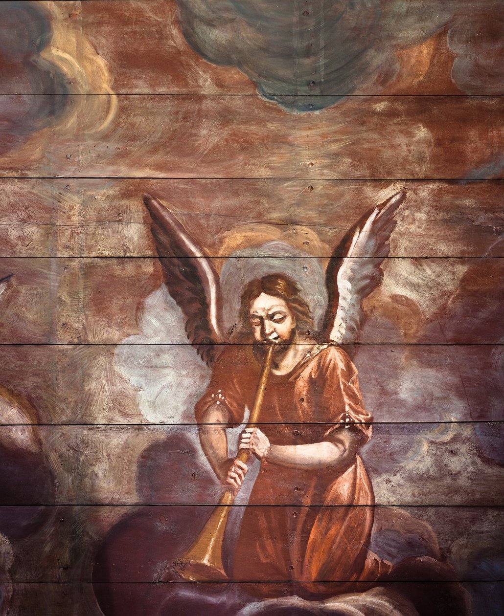 Locquirec (Finistère) / Saint-Jacques kirke, malt hvelvpanel (bilde) av Cleran