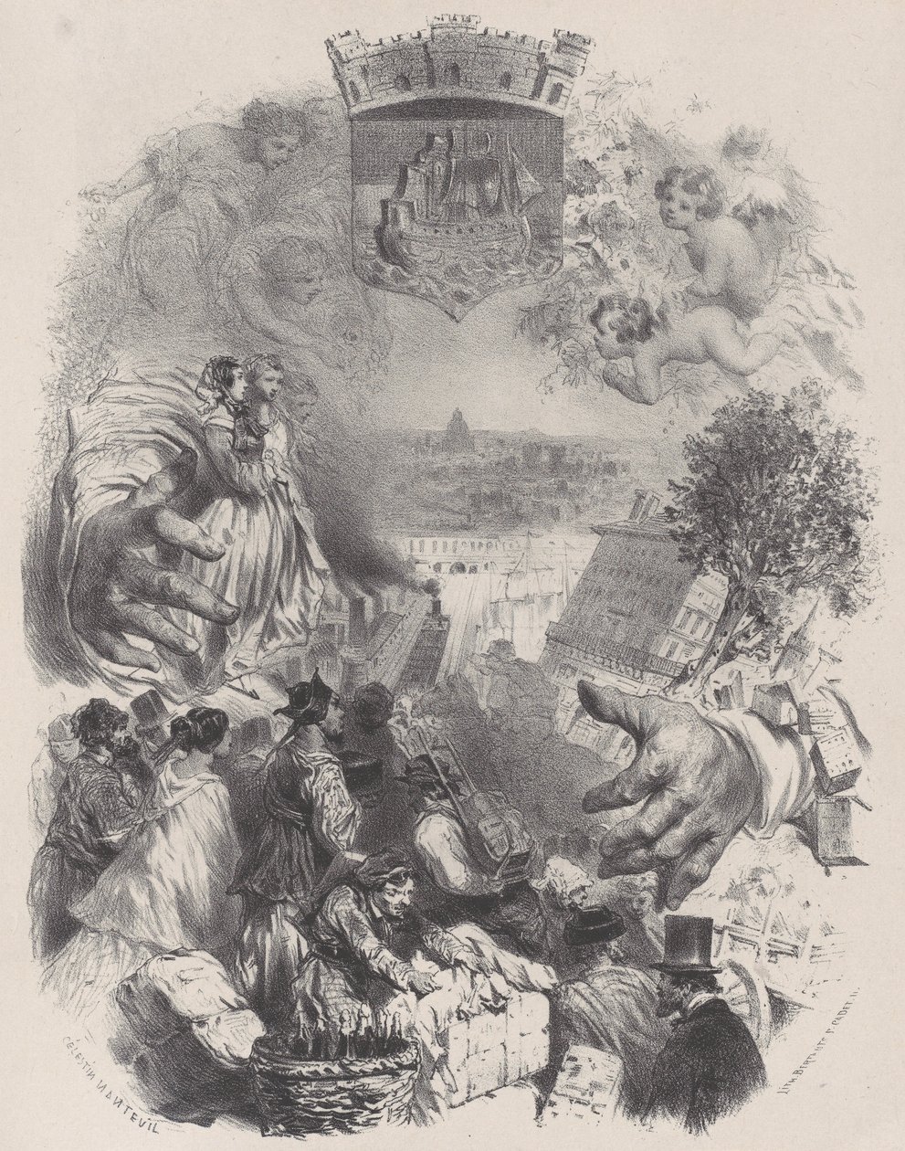 Tittelside for antikke og moderne kunstnere, vol. IX, ca. 1848-62. av Célestin Nanteuil