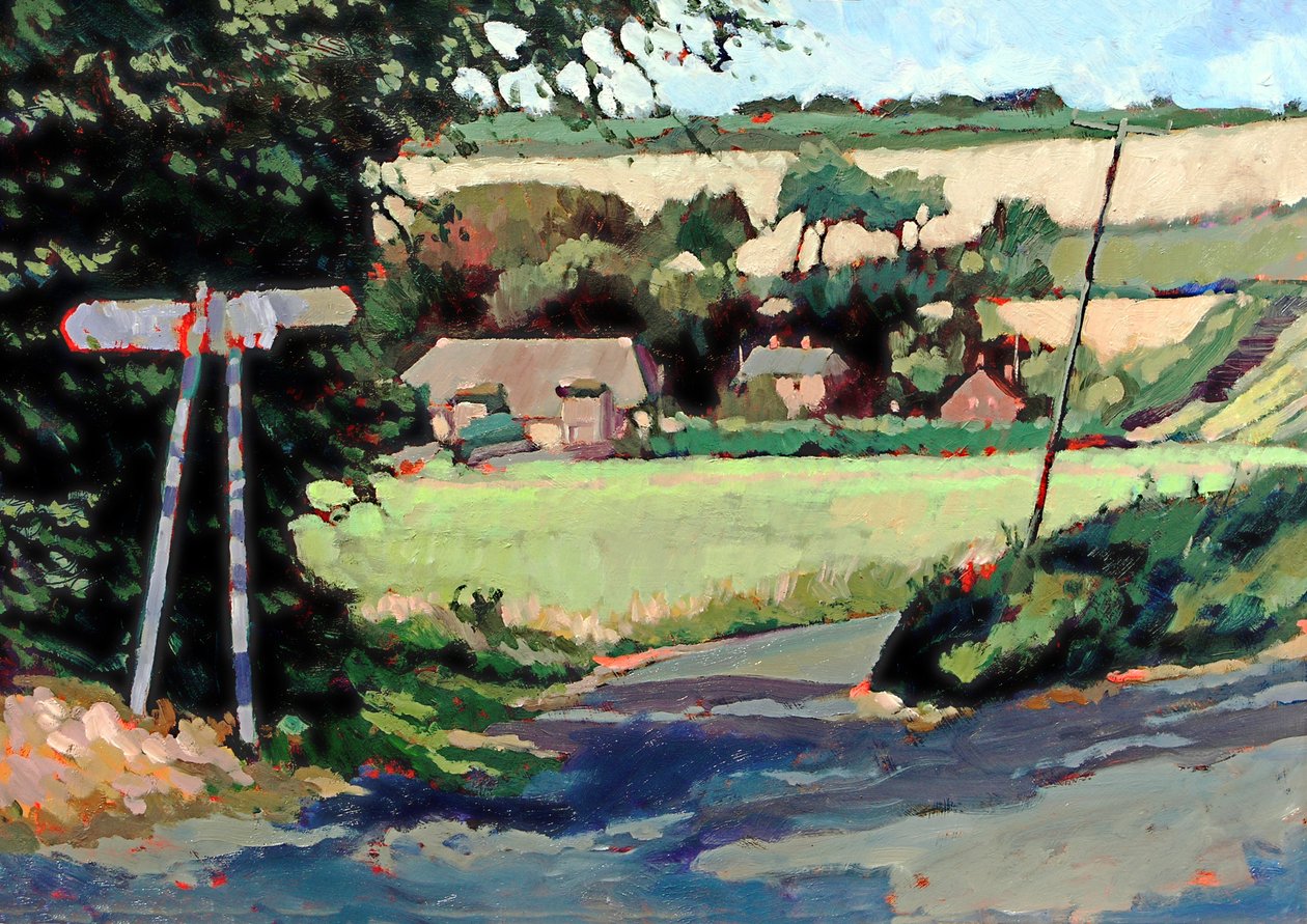 Kent Landscape Ripple, 2007 (akryl om bord) av Clive Metcalfe