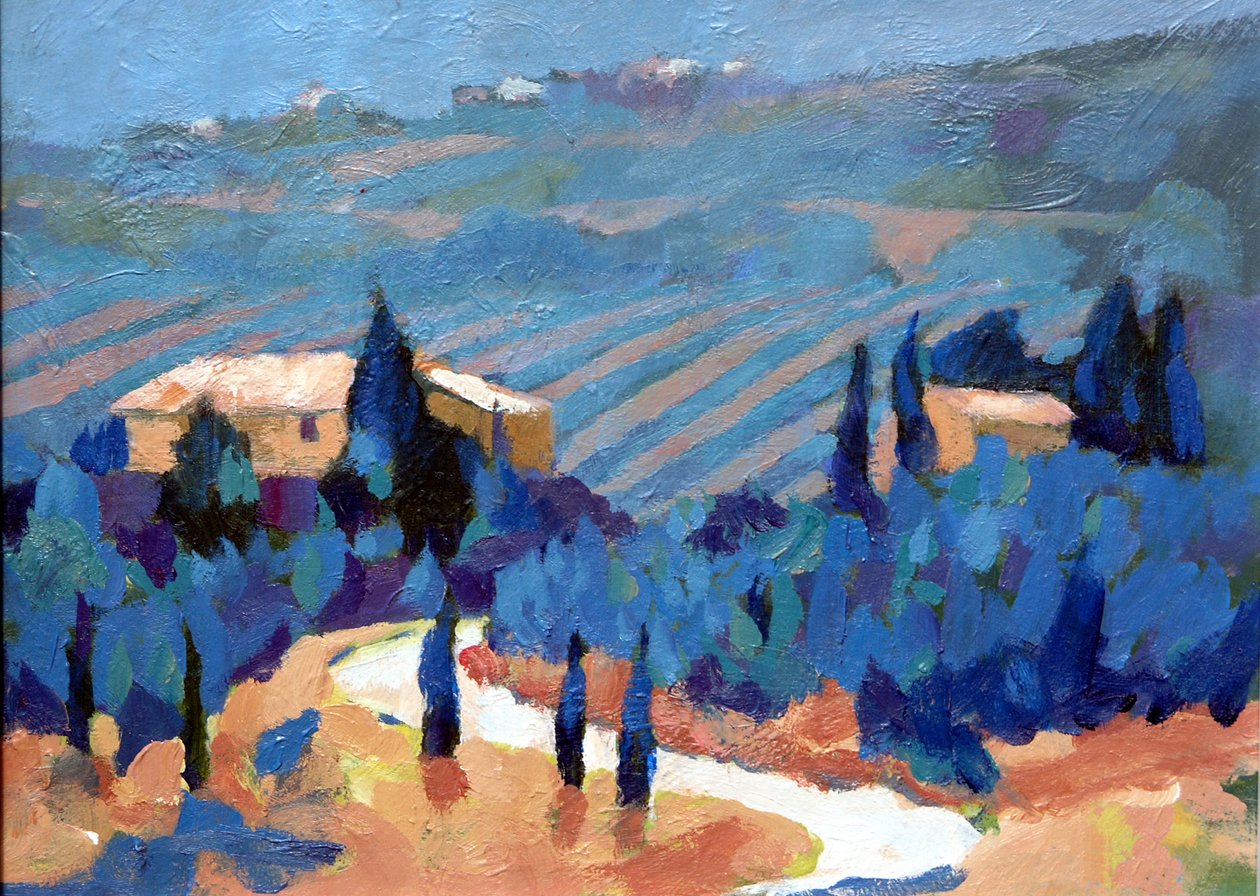 Toscana 2, 2007 (akryl om bord) av Clive Metcalfe