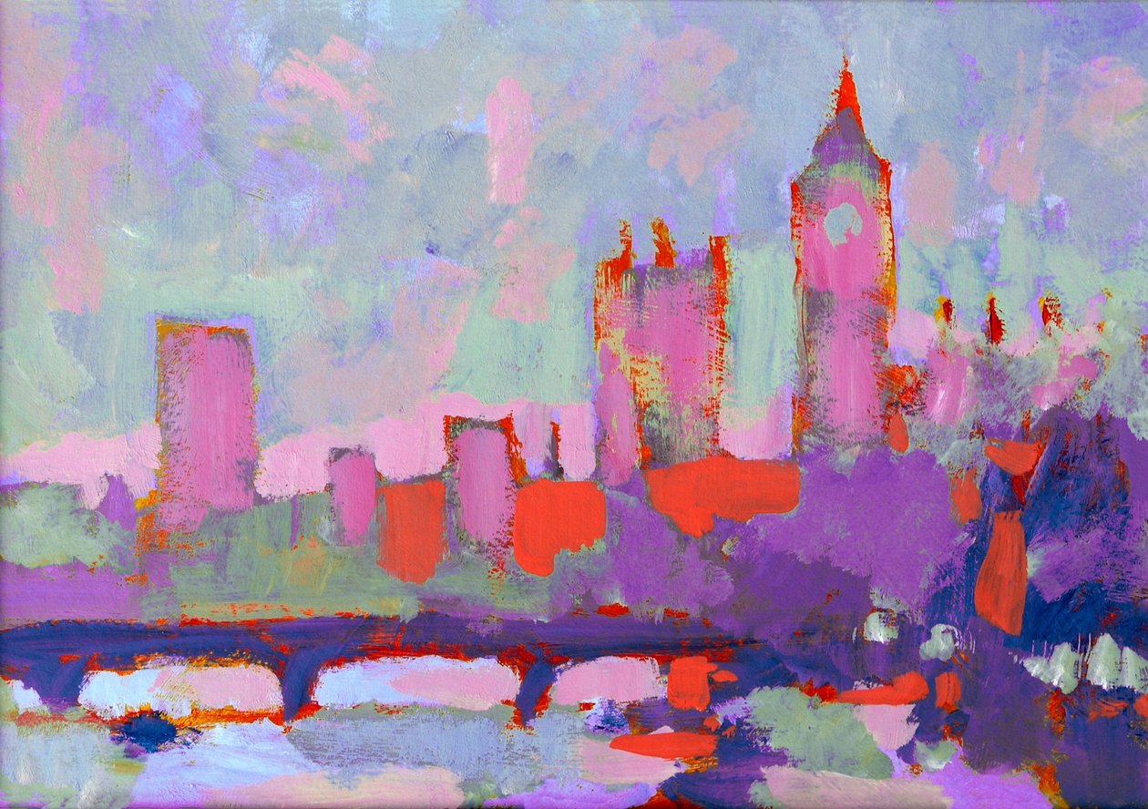 Westminster Fauve, 2007 (akryl om bord) av Clive Metcalfe