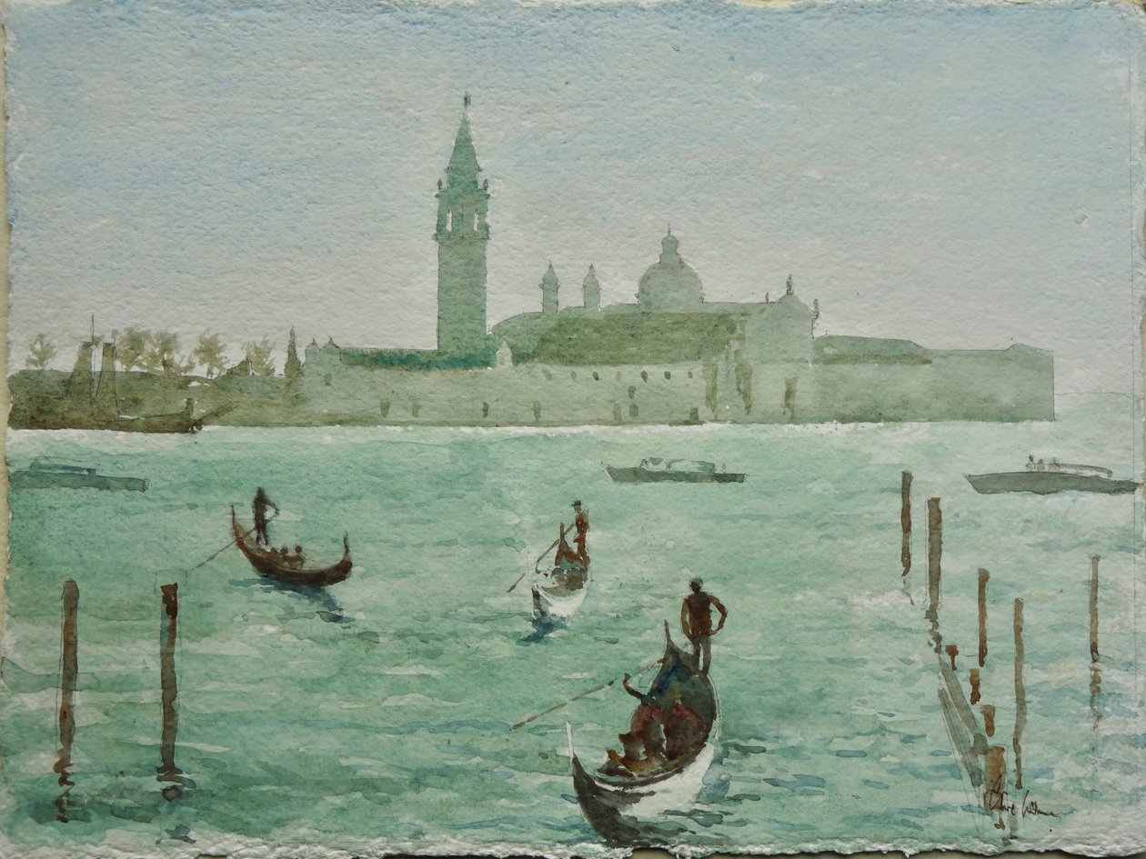SMMaggiore, Sunny Winter Morning, 2020 (akvarell) av Clive Wilson